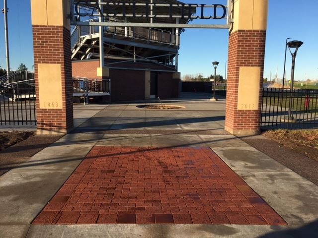 Entrance at Castle Field with donor pavers